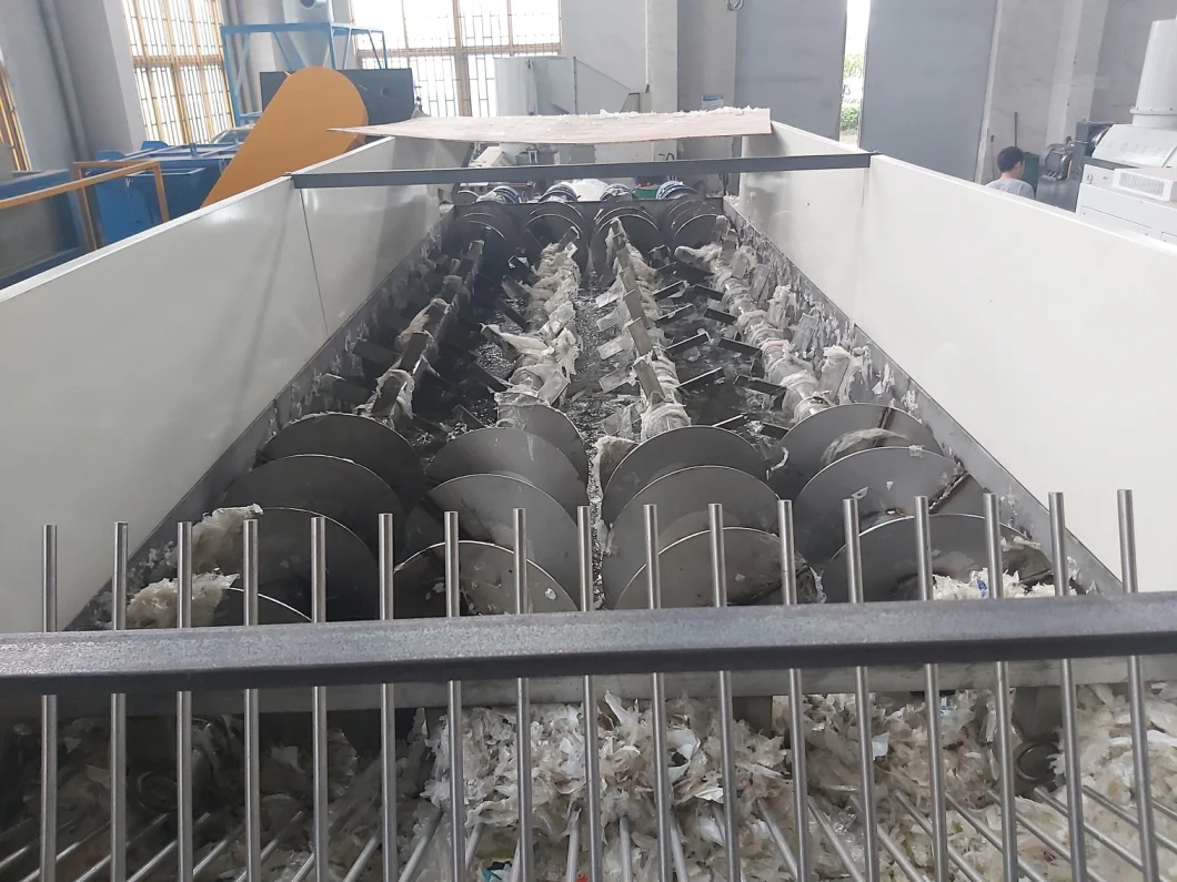 CE Stainless Steel SUS304 High Capacity PE/PP/HDPE/LDPE/LLDPE/PC/ABS Plastic Film Sinking Floating Washing Tank with Chain Conveyor