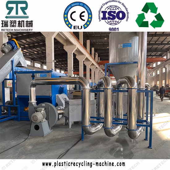 Retech zweistufige wassergekühlte PP/PE/HDPE/LDPE/Pet-Kunststoff-Landwirtschaftsfolie, gewebte Beutel, Zerkleinerung, Waschen, Entwässerung, Recycling, Pelletisierungsmaschine